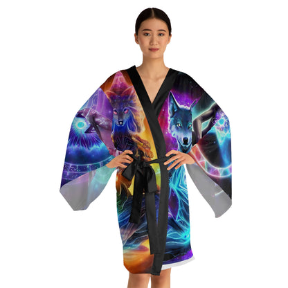 Cosmic Dimensional Wolf Pack Spirit Kimono