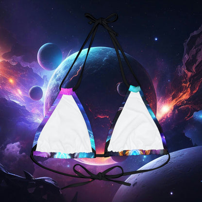 Duality Cosmic Wolves Strappy Triangle Bikini Top (AOP)