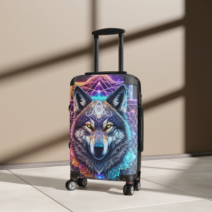 Cosmic Spirit Wolf Raver Suitcase