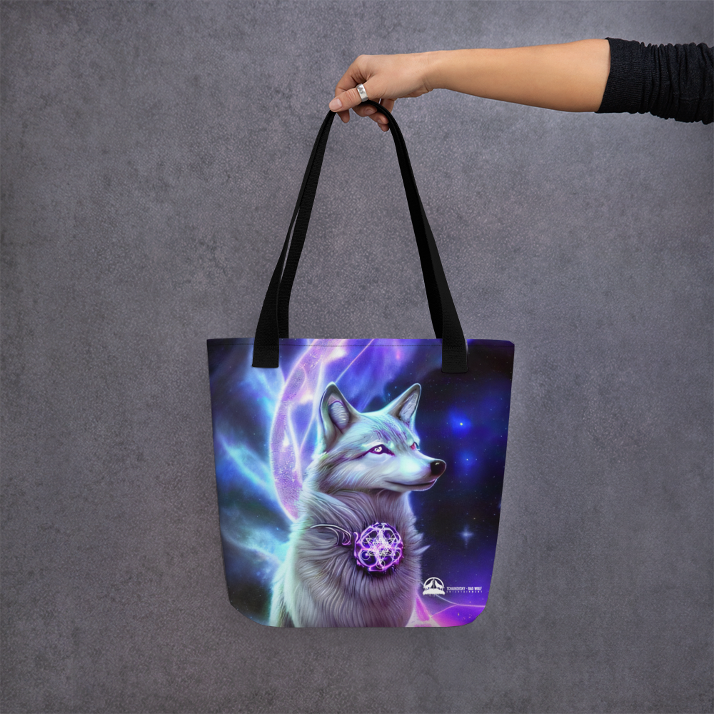 Galactic Wolf Spirit Animal Tote bag