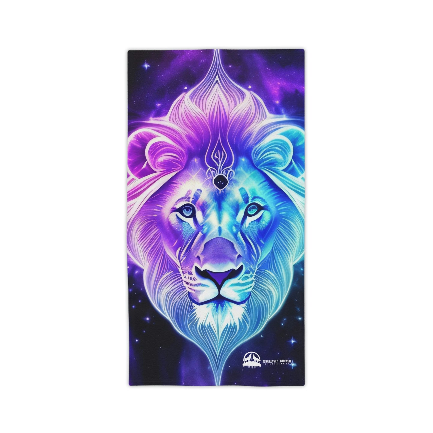 Cosmic Spirit Lion Beach Towels